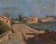 Old Painting, Hamlet Of Charentes, Oil On Canvas Board, Early 20th Century Painting