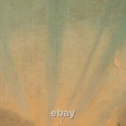 Old Painting, Harbor Scene, Oil on Canvas, France, 18th Century, Original