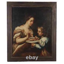 Old Painting Historical Subject Oil on Canvas 17th Century