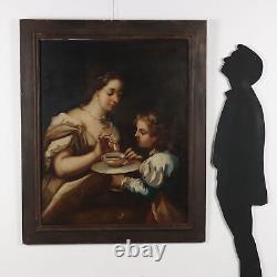 Old Painting Historical Subject Oil on Canvas 17th Century