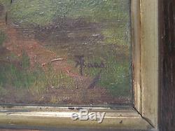 Old Painting Hst Oil On Canvas Theodore Haas Alsatian Painter XIX Eme