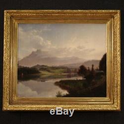 Old Painting Landscape Oil Painting Signed 800 19th Century Framework