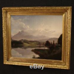 Old Painting Landscape Oil Painting Signed 800 19th Century Framework