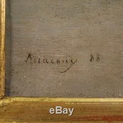 Old Painting Landscape Oil Painting Signed 800 19th Century Framework