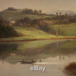 Old Painting Landscape Oil Painting Signed 800 19th Century Framework