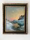 Old Painting Mountain Oil On Canvas Alexandre Nozal 1852-1929 Lake Of The Seven L