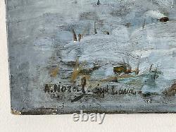 Old Painting Mountain Oil on Canvas Alexandre Nozal 1852-1929 Lake of the Seven L