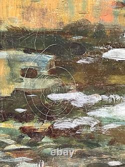 Old Painting Mountain Oil on Canvas Alexandre Nozal 1852-1929 Lake of the Seven L