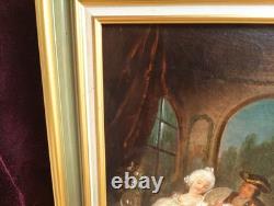Old Painting Oil French School Genre Scene Rococo Louis XV 19th Century