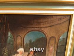 Old Painting Oil French School Genre Scene Rococo Louis XV 19th Century