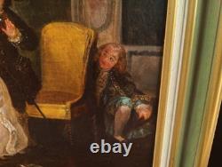 Old Painting Oil French School Genre Scene Rococo Louis XV 19th Century
