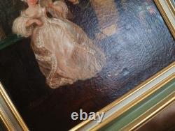 Old Painting Oil French School Genre Scene Rococo Louis XV 19th Century