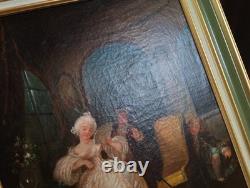Old Painting Oil French School Genre Scene Rococo Louis XV 19th Century