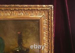 Old Painting Oil HST French School Fruit Vegetable Golden Frame 19th 19