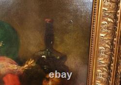 Old Painting Oil HST French School Fruit Vegetable Golden Frame 19th 19