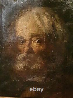Old Painting, Oil On Canvas Man Portrait