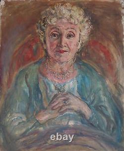 Old Painting Oil On Canvas / Portrait Of Woman / Fauve Fauvisme Oil Painting