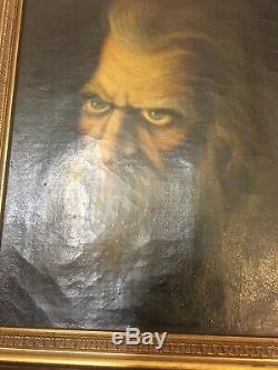 Old Painting Oil On Canvas Portrait Viellard XIX Or XVIII Signed