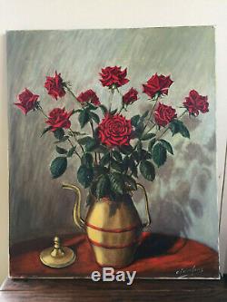 Old Painting Oil On Canvas To Define (xxe-s) Still Life