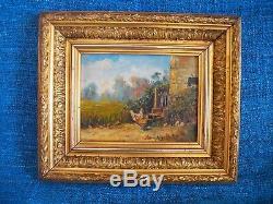 Old Painting Oil On Panel Hens F. Decléry Twentieth Quoted French School