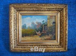 Old Painting Oil On Panel Hens F. Decléry Twentieth Quoted French School