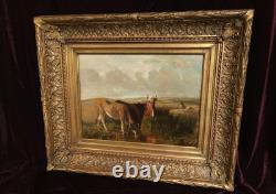 Old Painting Oil Painting French School of Barbizon Cow DLG Rosa Bonheur