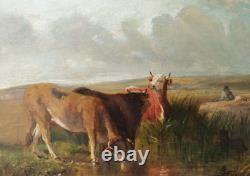 Old Painting Oil Painting French School of Barbizon Cow DLG Rosa Bonheur