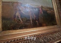 Old Painting Oil Painting French School of Barbizon Cow DLG Rosa Bonheur