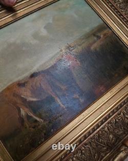 Old Painting Oil Painting French School of Barbizon Cow DLG Rosa Bonheur