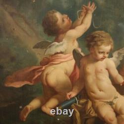 Old Painting Oil Painting Game Cherubs 800 19th Century