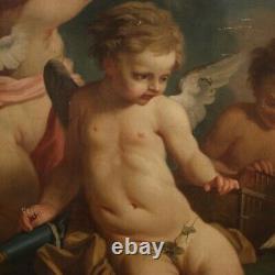 Old Painting Oil Painting Game Cherubs 800 19th Century