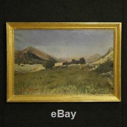 Old Painting Oil Painting On Canvas Landscape Painting Signed Dated Work 800
