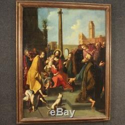 Old Painting Oil Painting On Panel With Religious Frame 600 17th Century