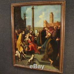 Old Painting Oil Painting On Panel With Religious Frame 600 17th Century