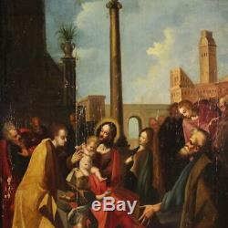 Old Painting Oil Painting On Panel With Religious Frame 600 17th Century