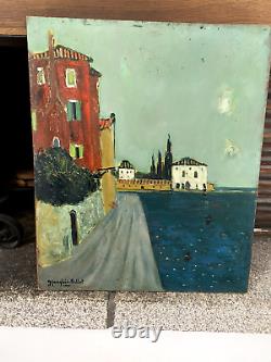 Old Painting Oil / Panel Venice signed J. Langlois-Bellot