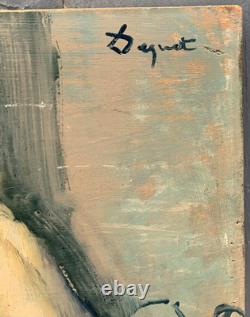 Old Painting Oil Portrait Nude Female Woman Back Alain DEQUET (1920-1980)