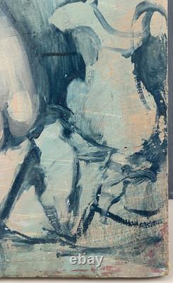 Old Painting Oil Portrait Nude Female Woman Back Alain DEQUET (1920-1980)