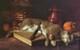 Old Painting Oil Still Life Hare Fruit Baroque 19th Century