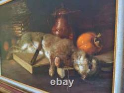 Old Painting Oil Still Life Hare Fruit Baroque 19th Century