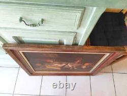 Old Painting Oil Still Life Hare Fruit Baroque 19th Century