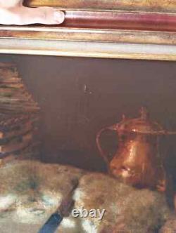 Old Painting Oil Still Life Hare Fruit Baroque 19th Century