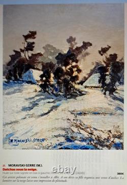 Old Painting Oil on Canvas Boats at Anchor M. Moravski Serre (Nice)