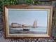Old Painting, Oil On Canvas Depicting A Seascape, Signed