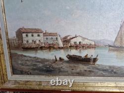 Old Painting, Oil on Canvas Depicting a Seascape, Signed
