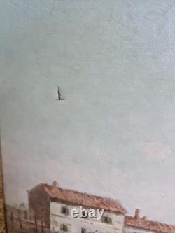 Old Painting, Oil on Canvas Depicting a Seascape, Signed