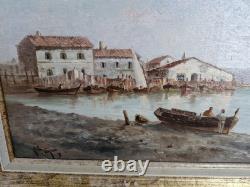 Old Painting, Oil on Canvas Depicting a Seascape, Signed
