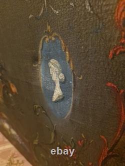 Old Painting, Oil on Canvas Flowers 19th Century