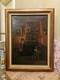 Old Painting, Oil On Canvas Framed Depicting An Interior Scene