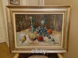Old Painting Oil on Canvas Framed and Signed Still Life